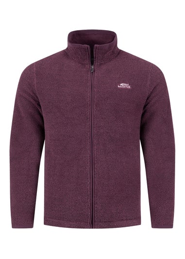 Weird Fish Aubergine Merrill Full Zip Textured Fleece