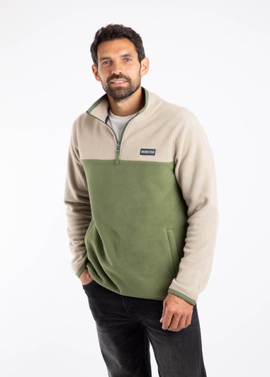 Weird Fish Artichoke Tristan 1/4 Zip Colour Block Microfleece