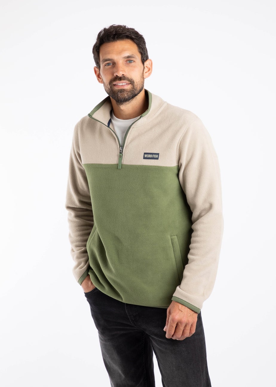 Weird Fish Artichoke Tristan 1/4 Zip Colour Block Microfleece