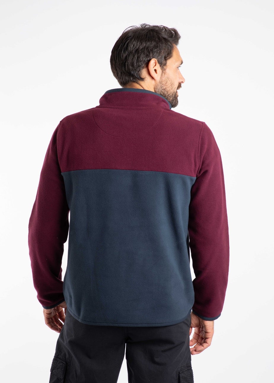 Weird Fish Aubergine Tristan 1/4 Zip Colour Block Microfleece