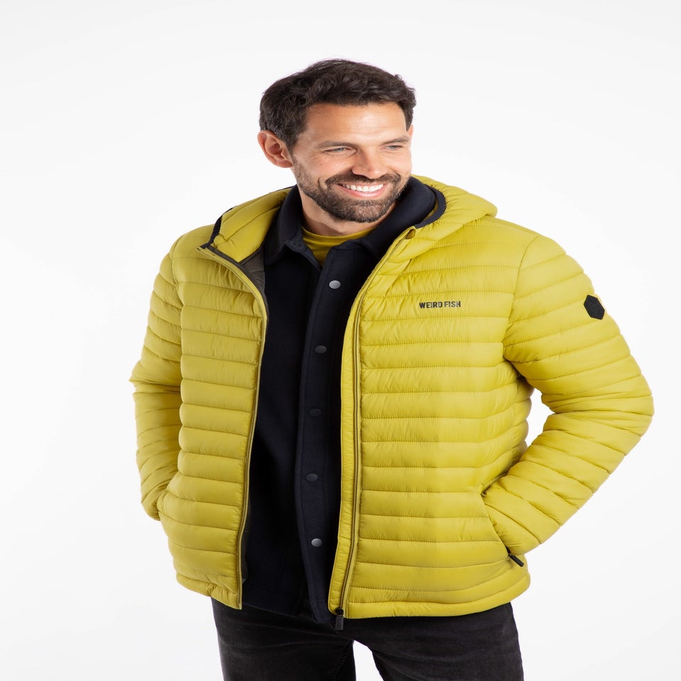 Weird Fish Antique Moss Flete Lightweight Showerproof Padded Jacket