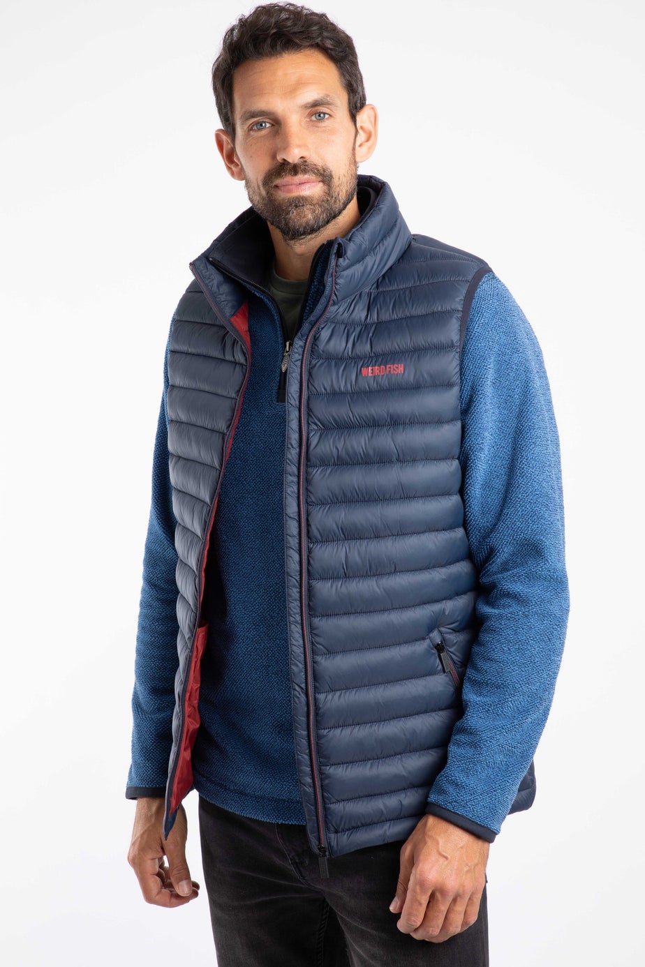 Weird Fish Navy Langtree Lightweight Showerproof Padded Gilet