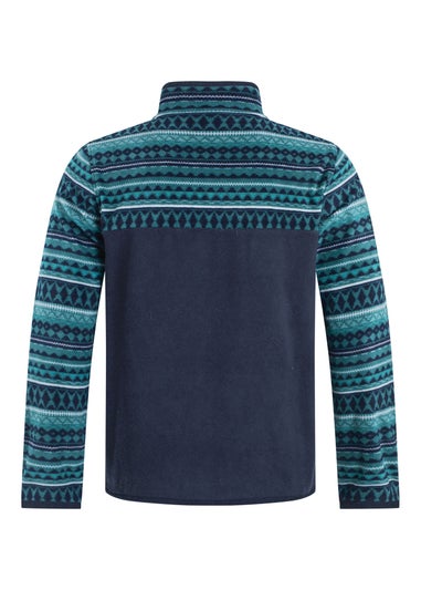 Weird Fish Cedar Green Gilbert 1/4 Zip Printed Microfleece