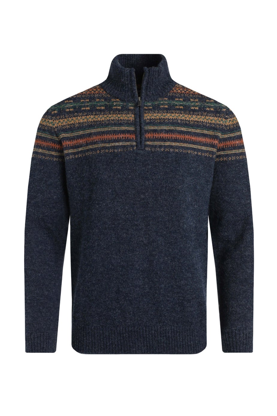 Weird Fish Midnight Larner 1/4 Zip Fair Isle Jumper