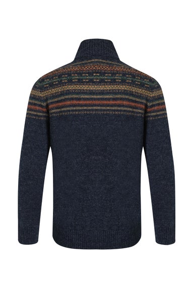 Weird Fish Midnight Larner 1/4 Zip Fair Isle Jumper