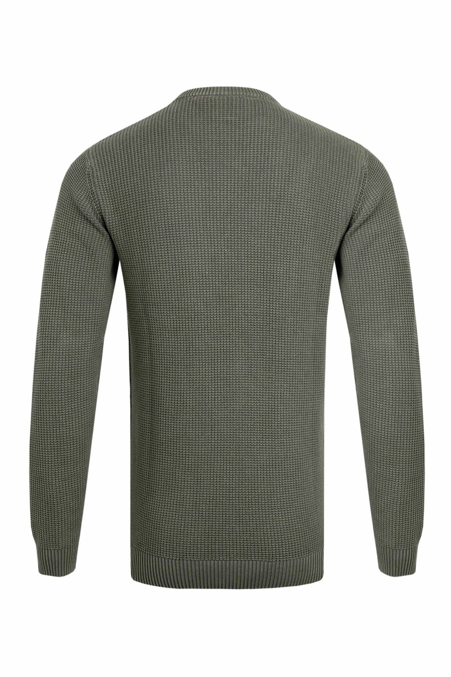 Weird Fish Fir Green Easton Waffle Crew Neck Jumper
