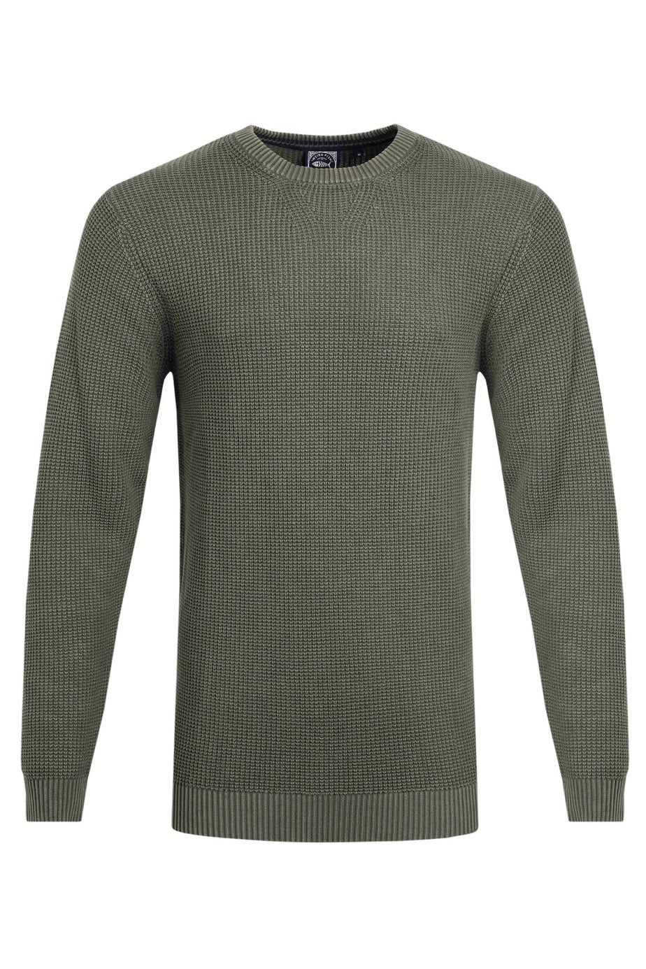 Weird Fish Fir Green Easton Waffle Crew Neck Jumper