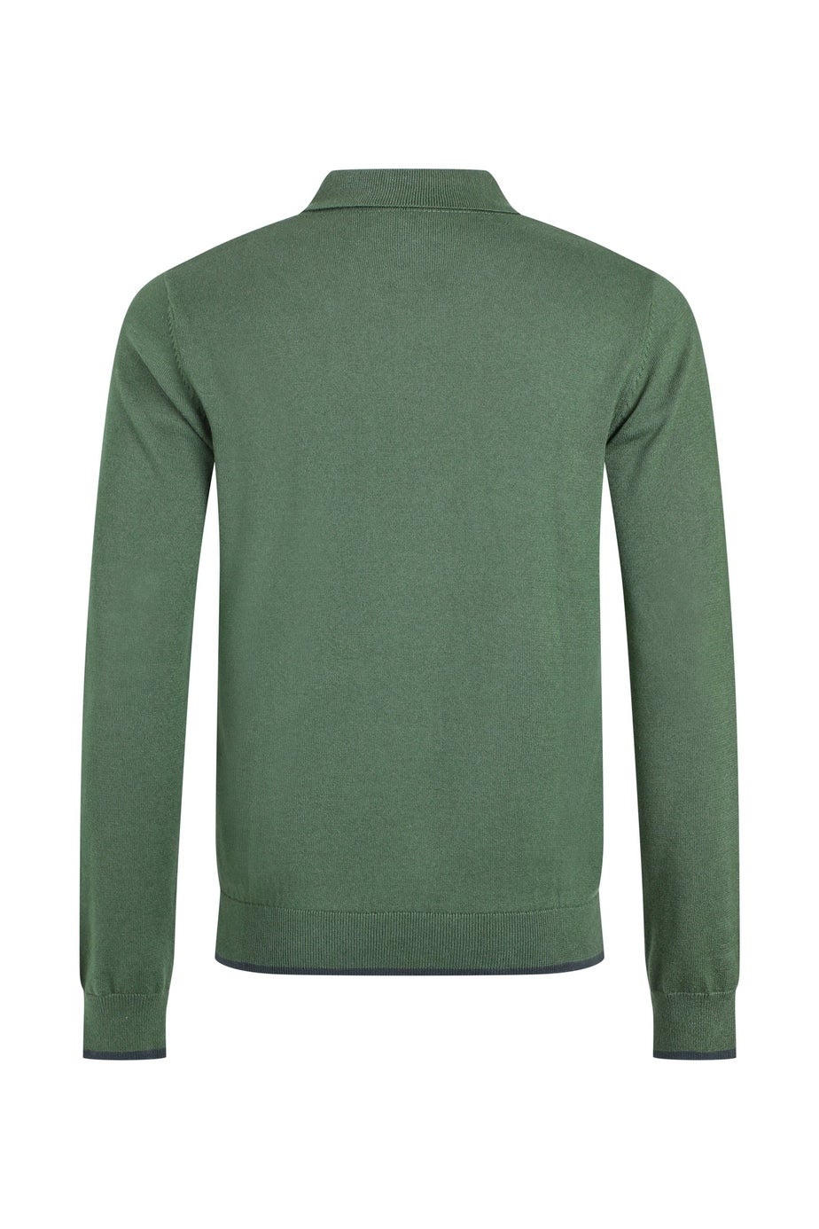 Weird Fish Army Green Alden Long Sleeve Knitted Polo Shirt