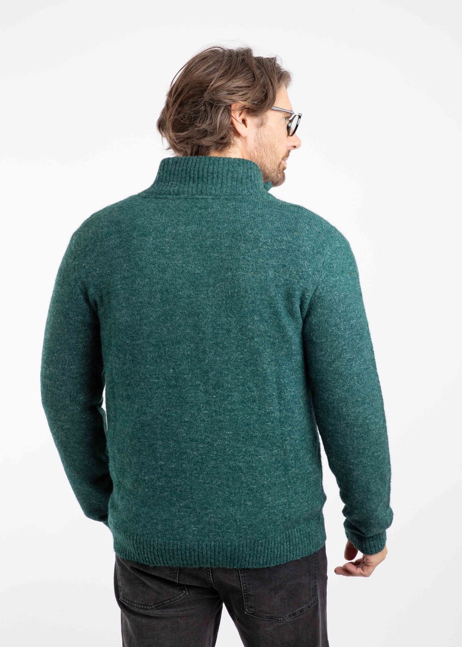 Weird Fish Deep Teal Altwood 1/4 Zip Jumper