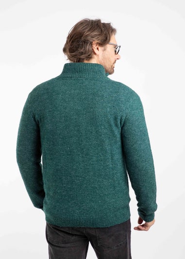 Weird Fish Deep Teal Altwood 1/4 Zip Jumper