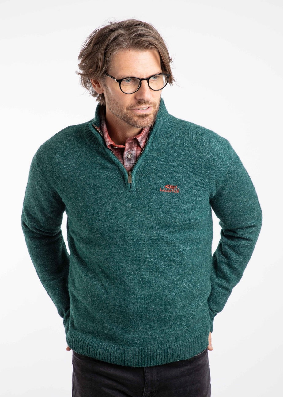 Weird Fish Deep Teal Altwood 1/4 Zip Jumper