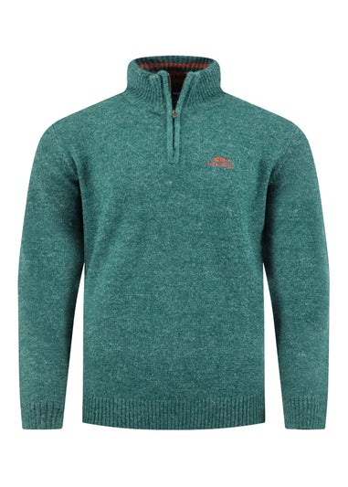 Weird Fish Deep Teal Altwood 1/4 Zip Jumper