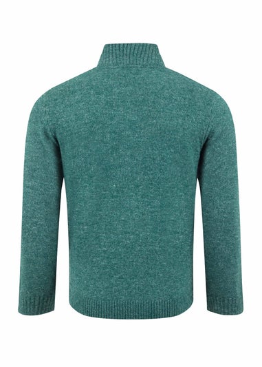 Weird Fish Deep Teal Altwood 1/4 Zip Jumper