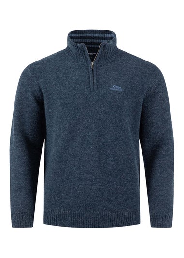 Weird Fish Navy Altwood 1/4 Zip Jumper