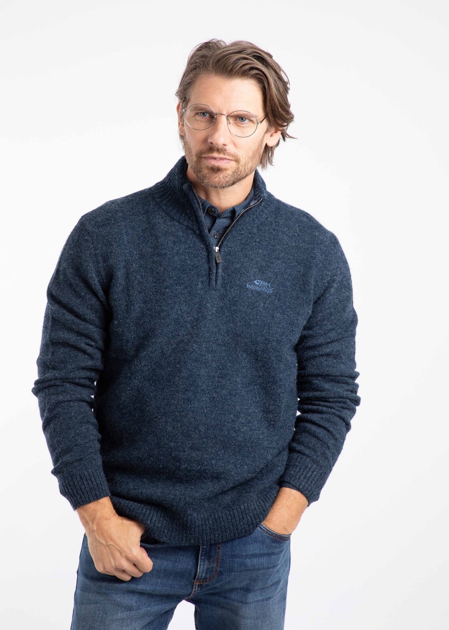 Weird Fish Navy Altwood 1/4 Zip Jumper
