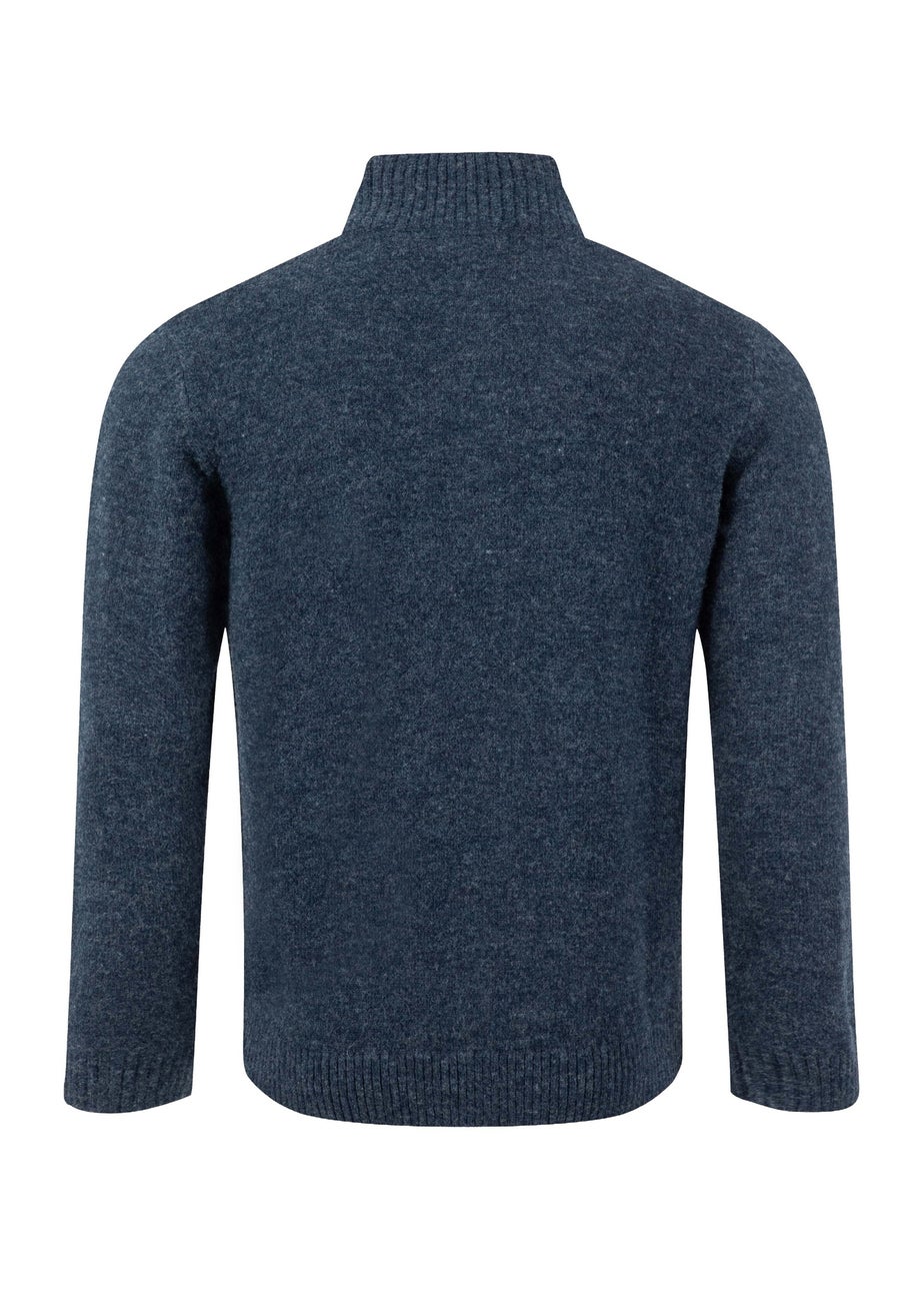 Weird Fish Navy Altwood 1/4 Zip Jumper