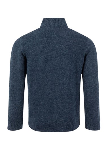 Weird Fish Navy Altwood 1/4 Zip Jumper