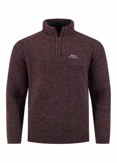 Weird Fish Aubergine Altwood 1/4 Zip Jumper