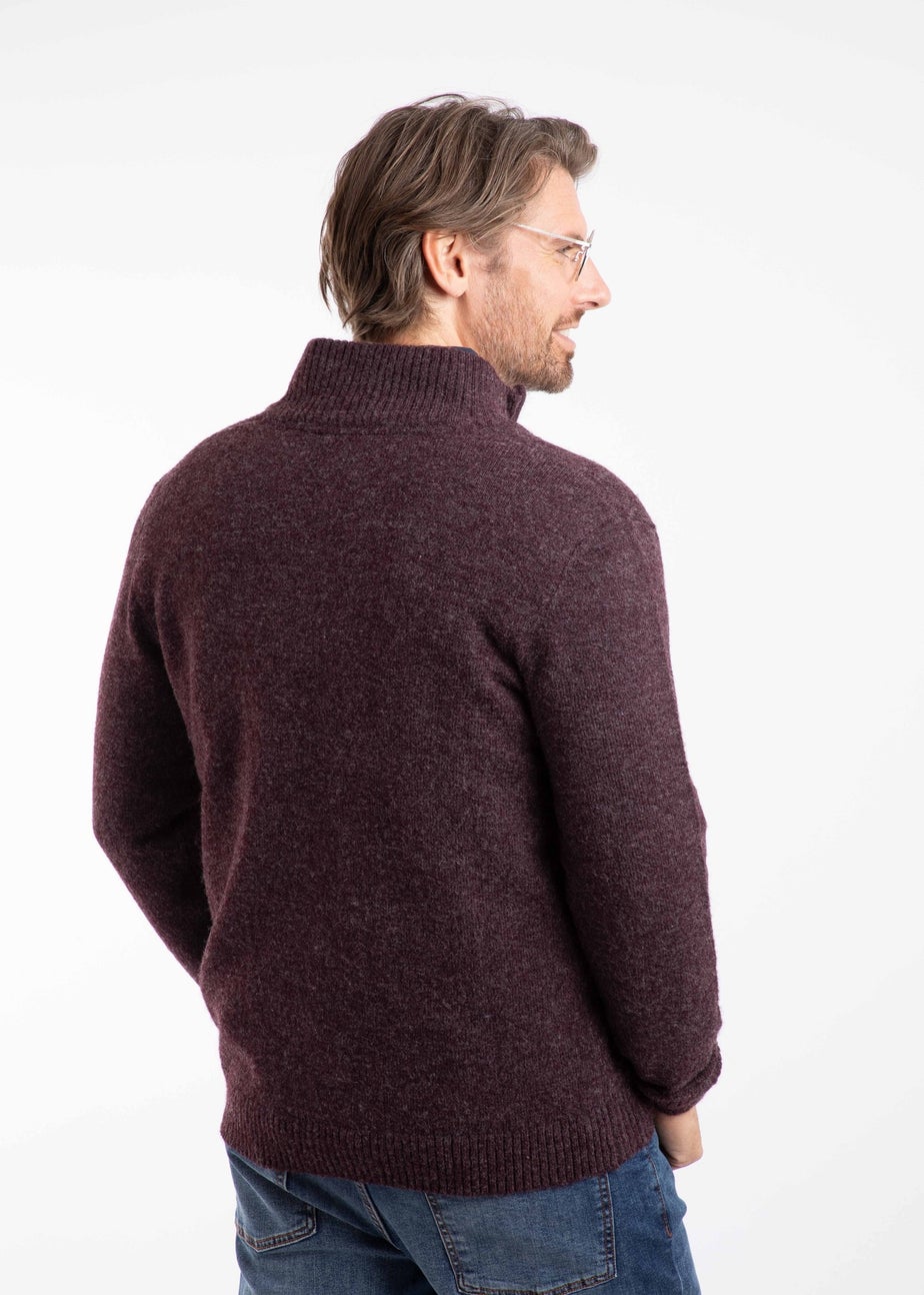 Weird Fish Aubergine Altwood 1/4 Zip Jumper