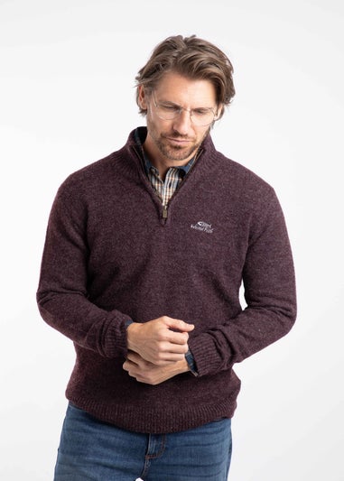 Weird Fish Aubergine Altwood 1/4 Zip Jumper
