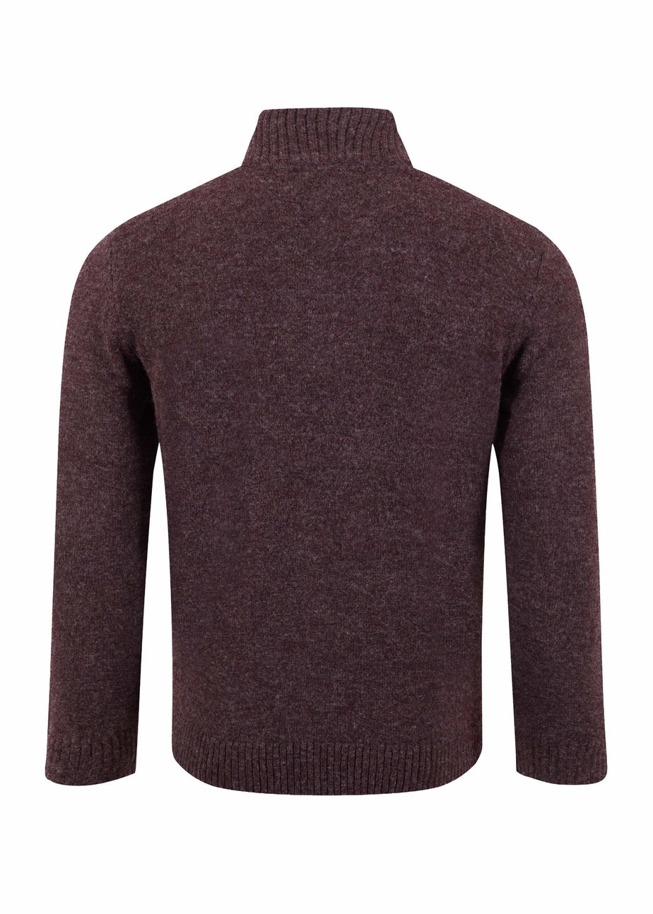 Weird Fish Aubergine Altwood 1/4 Zip Jumper