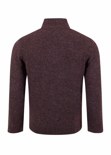Weird Fish Aubergine Altwood 1/4 Zip Jumper