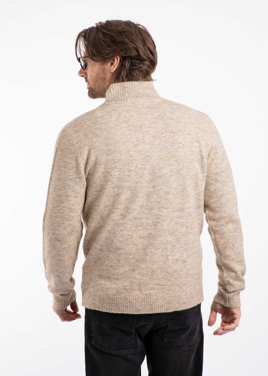 Weird Fish Ecru Altwood 1/4 Zip Jumper