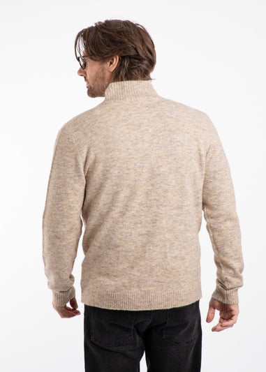 Weird Fish Ecru Altwood 1/4 Zip Jumper