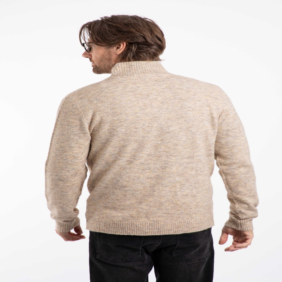 Weird Fish Ecru Altwood 1/4 Zip Jumper