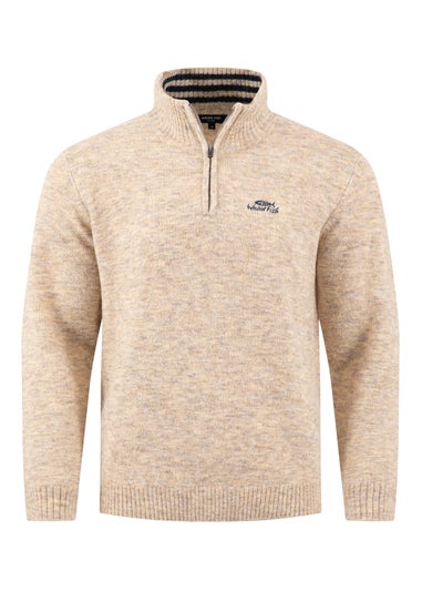 Weird Fish Ecru Altwood 1/4 Zip Jumper