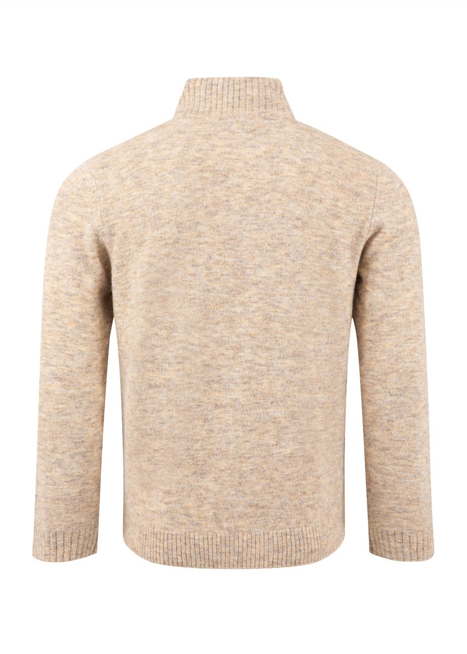 Weird Fish Ecru Altwood 1/4 Zip Jumper