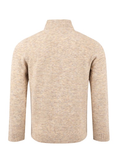 Weird Fish Ecru Altwood 1/4 Zip Jumper