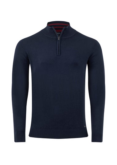 Weird Fish Midnight Frederick 1/4 Zip Fine Knit Jumper