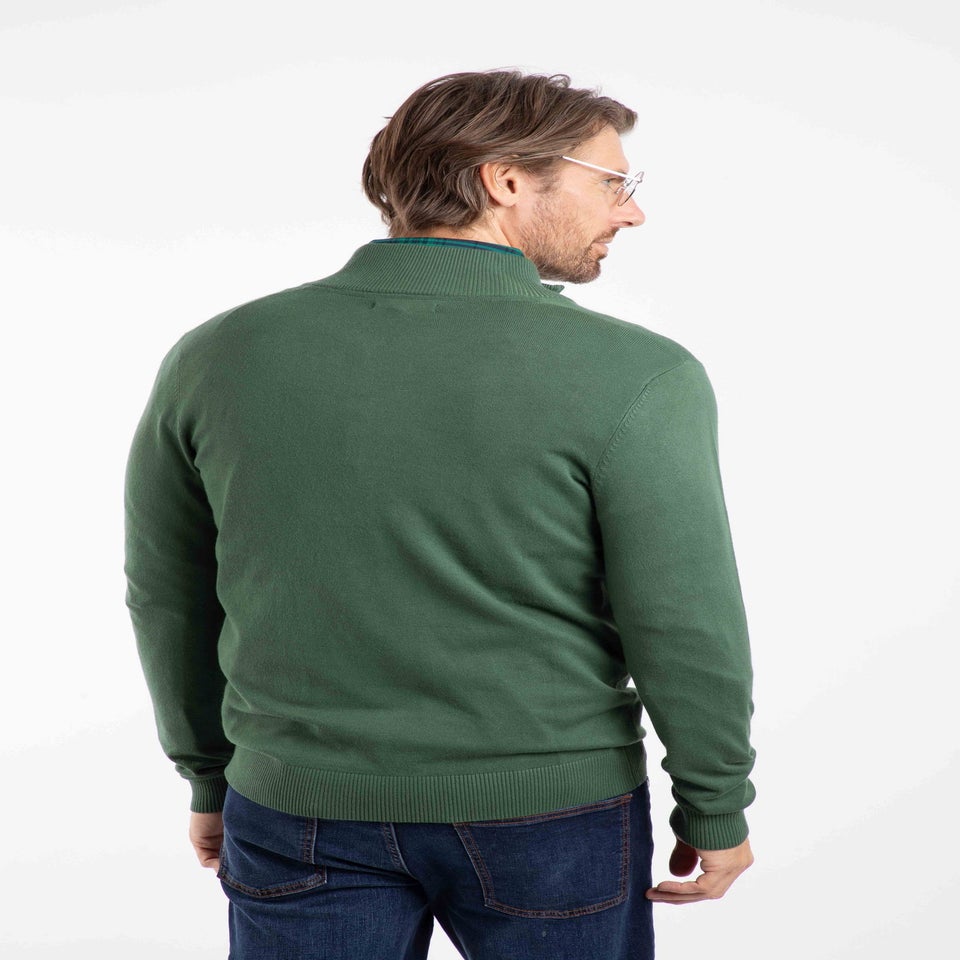 Weird Fish Army Green Frederick 1/4 Zip Fine Knit Jumper