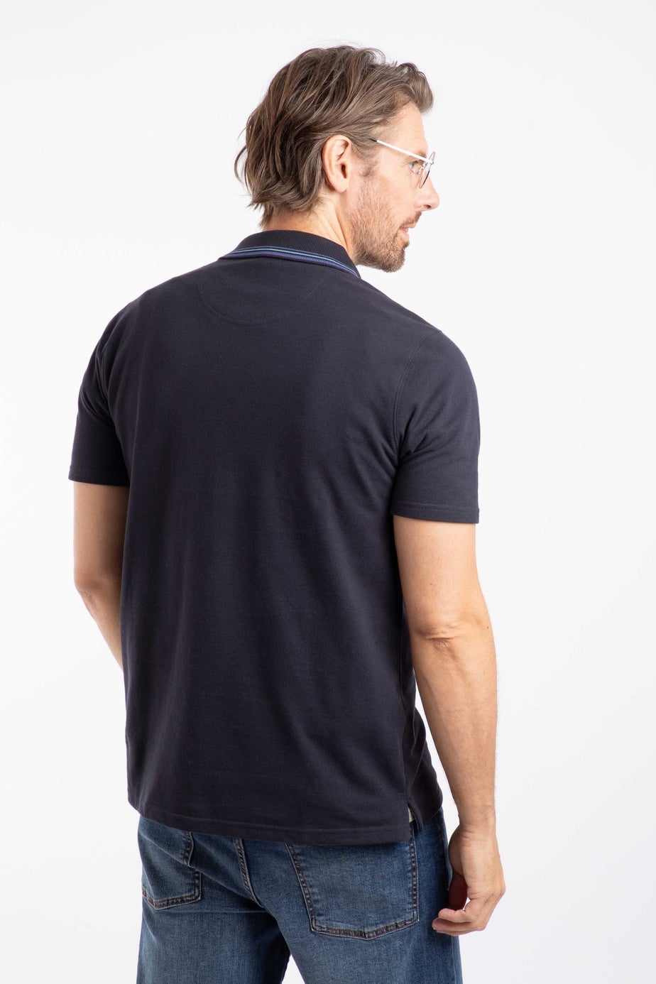 Weird Fish Midnight Dylan Tipped Collar Polo Shirt