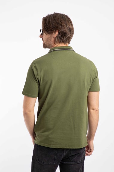 Weird Fish Winter Green Dylan Tipped Collar Polo Shirt