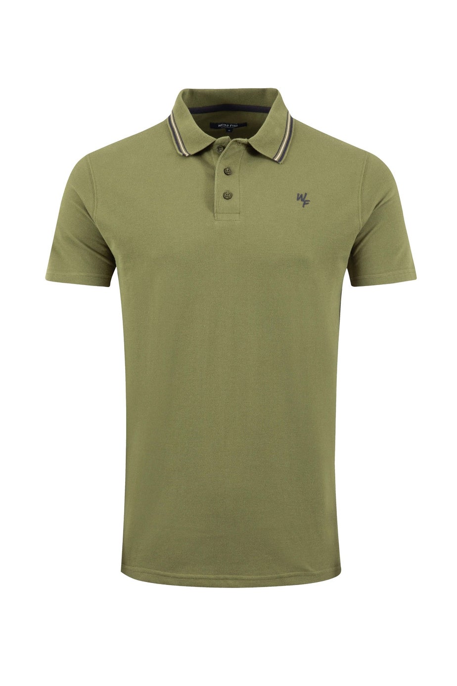 Weird Fish Winter Green Dylan Tipped Collar Polo Shirt