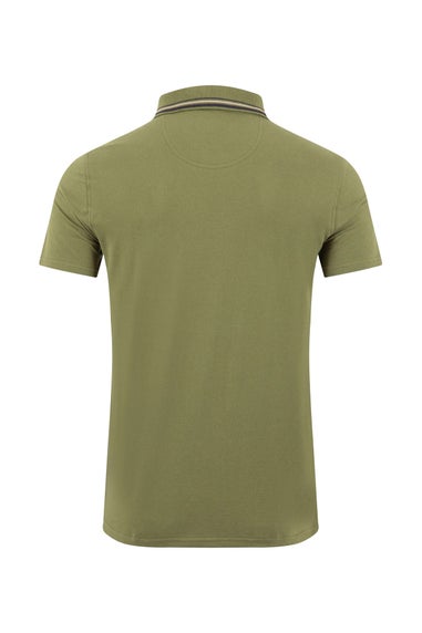 Weird Fish Winter Green Dylan Tipped Collar Polo Shirt