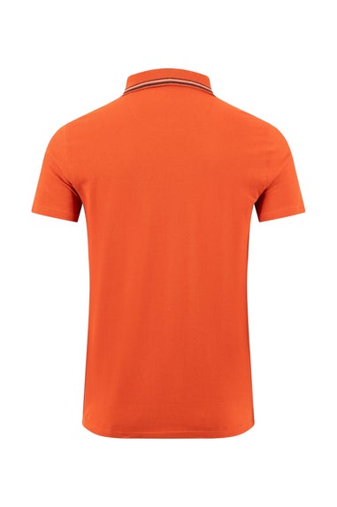 Weird Fish Rust Leaves Dylan Tipped Collar Polo Shirt