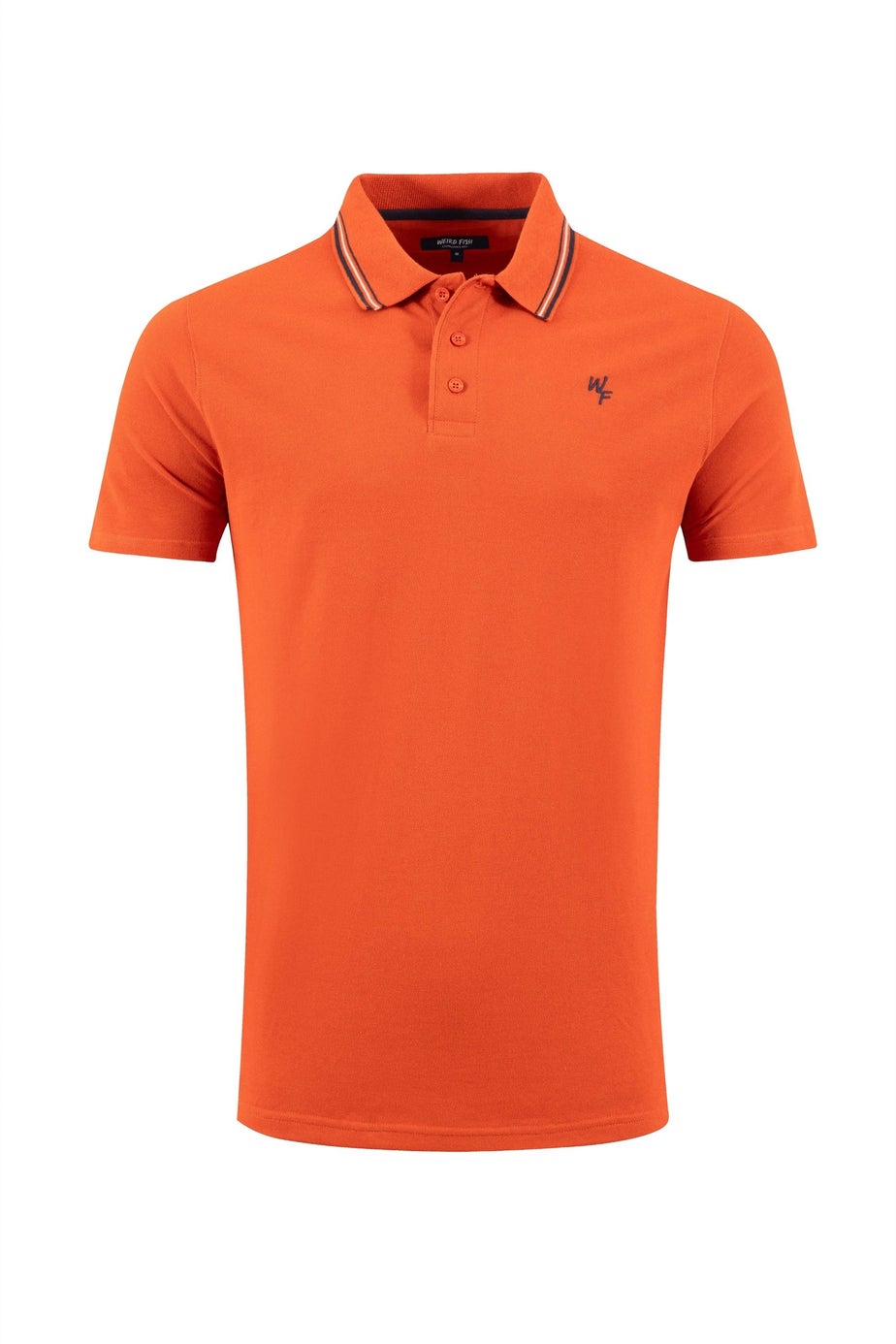 Weird Fish Rust Leaves Dylan Tipped Collar Polo Shirt