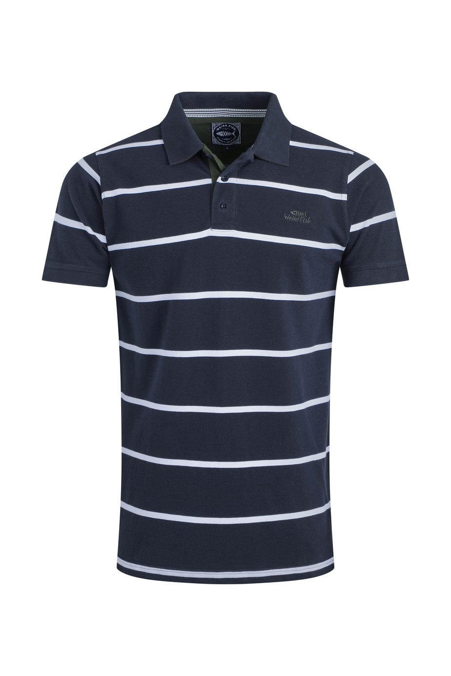 Weird Fish Midnight Fabian Striped Pique Polo Shirt