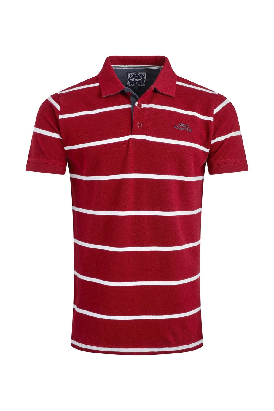 Weird Fish Garnet Fabian Striped Pique Polo Shirt