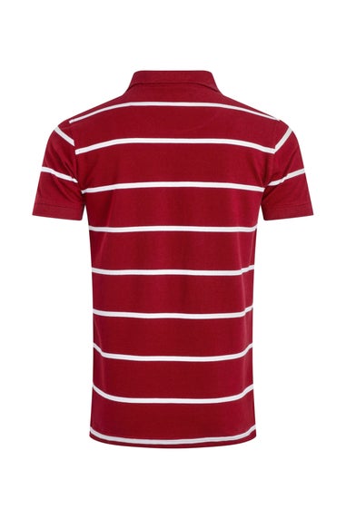 Weird Fish Garnet Fabian Striped Pique Polo Shirt