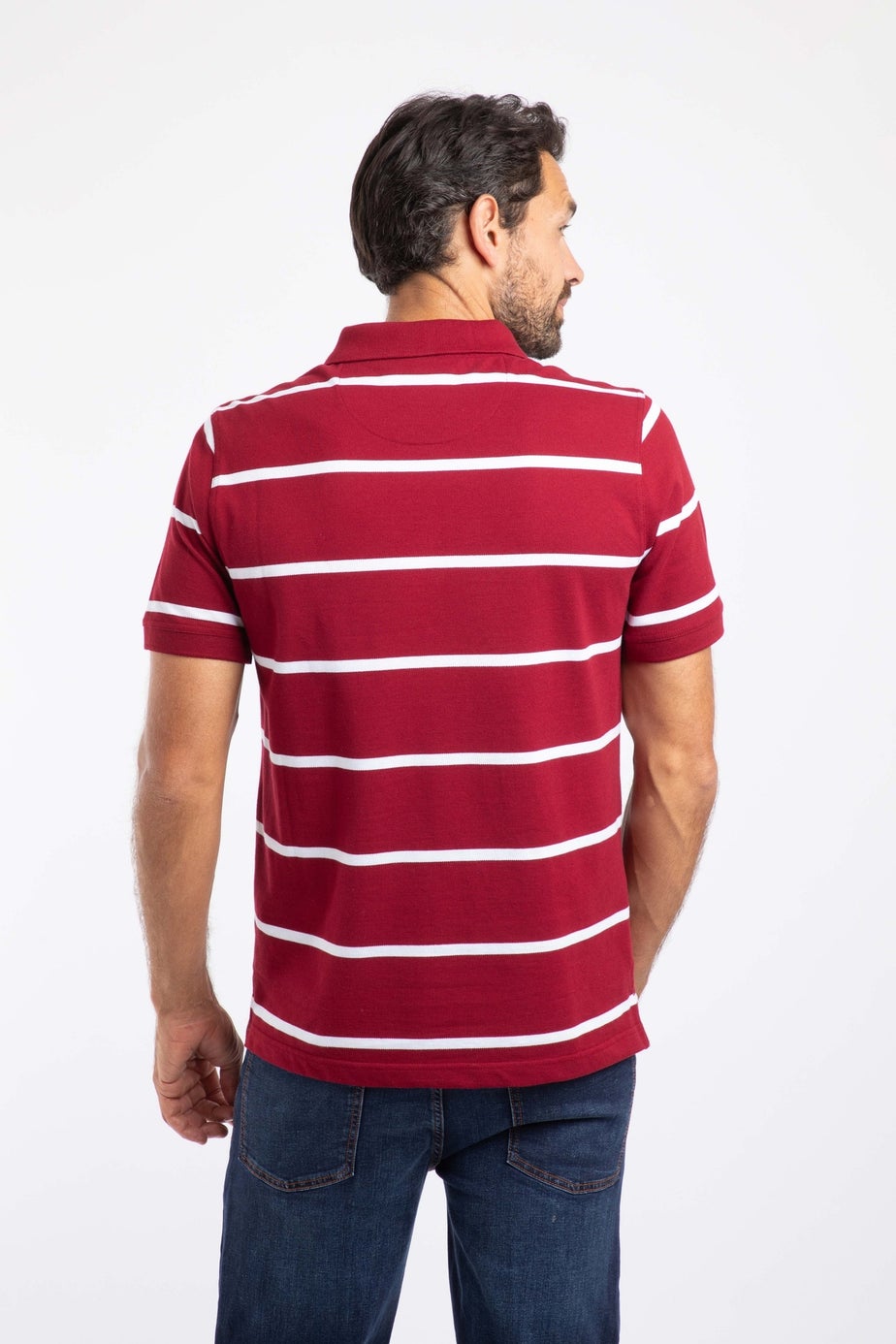 Weird Fish Garnet Fabian Striped Pique Polo Shirt