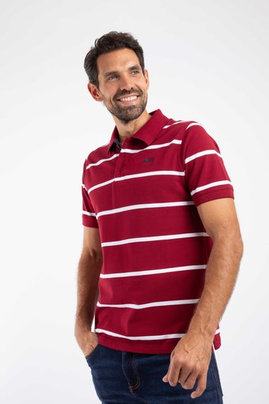 Weird Fish Garnet Fabian Striped Pique Polo Shirt