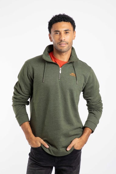 Weird Fish Fir Green Brampton 1/4 Zip Sweatshirt