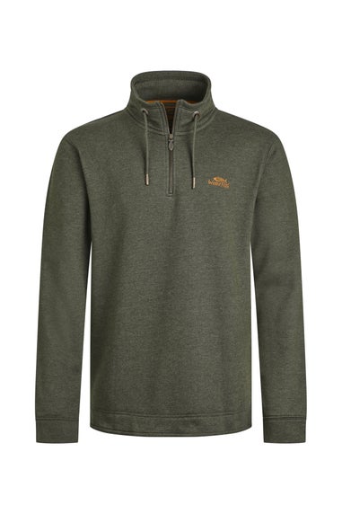 Weird Fish Fir Green Brampton 1/4 Zip Sweatshirt