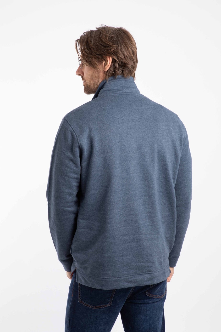 Weird Fish Navy Brampton 1/4 Zip Sweatshirt