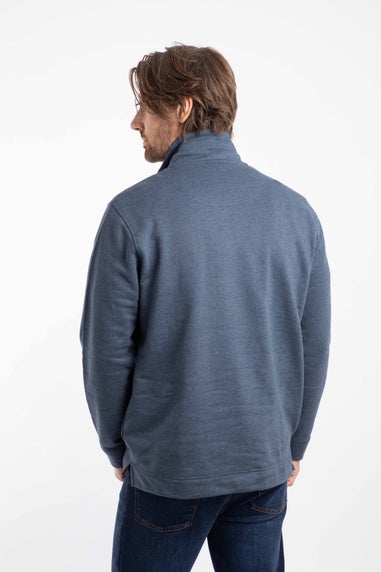 Weird Fish Navy Brampton 1/4 Zip Sweatshirt