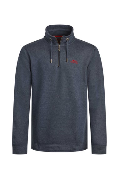 Weird Fish Navy Brampton 1/4 Zip Sweatshirt